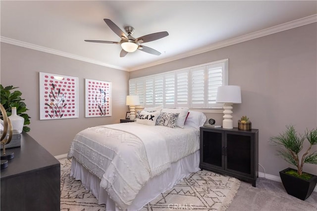 1915 Volk Ave, Long Beach, CA 90815 - bedroom featuring light carpet, crown molding, and ceiling fan