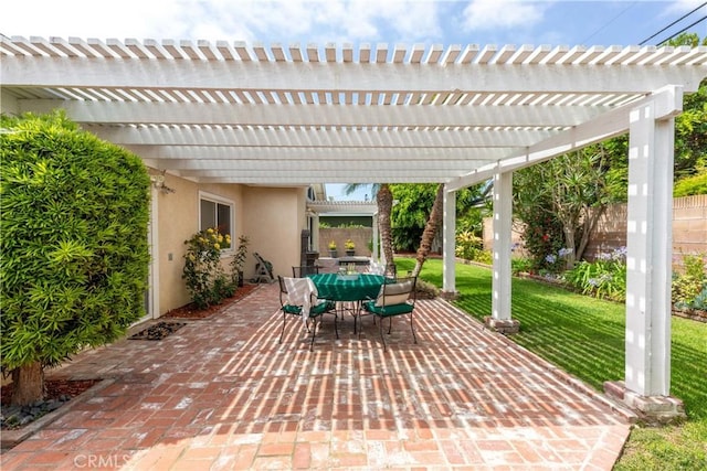 1915 Volk Ave, Long Beach, CA 90815 - view of patio / terrace with outdoor dining area and a pergola