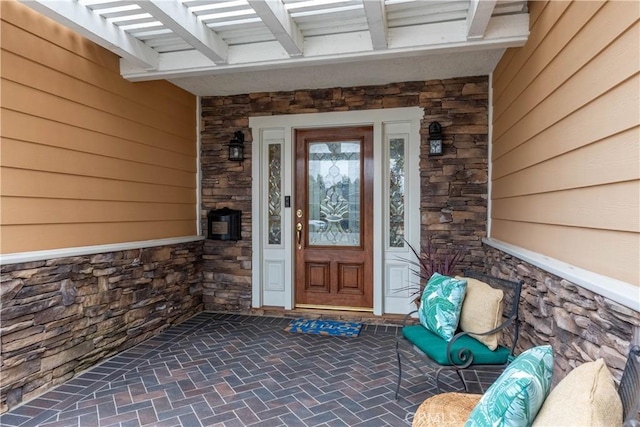 1915 Volk Ave, Long Beach, CA 90815 - view of exterior entry featuring stone siding