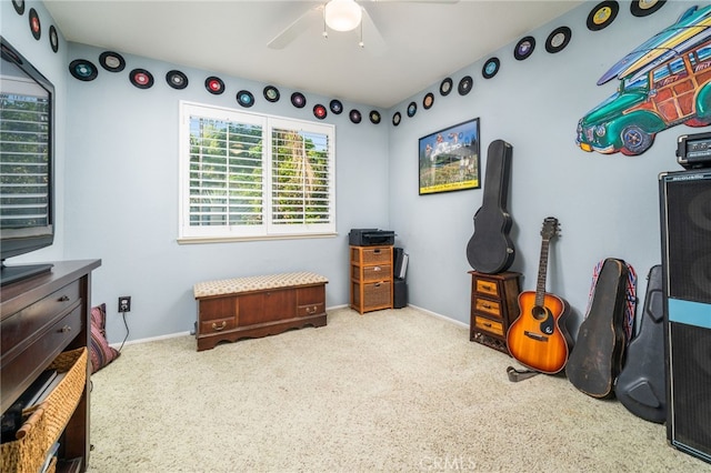 30050 Cabo Del Oeste, Highland, CA 92346 - rec room with a ceiling fan and carpet floors