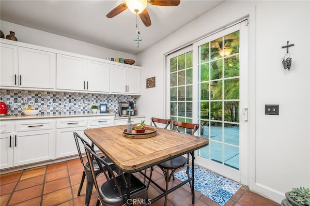30050 Cabo Del Oeste, Highland, CA 92346 - dining area with ceiling fan and light tile patterned floors