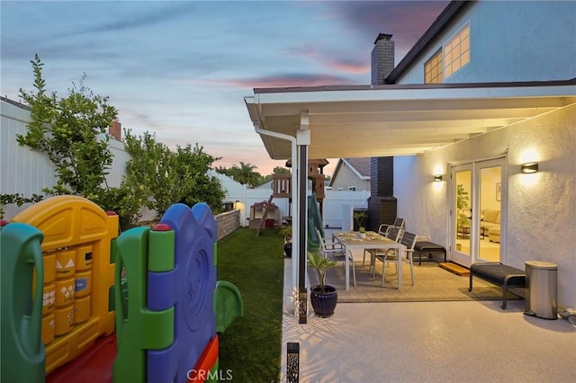 22832 Larkin St, Lake Forest, CA 92630 - view of patio / terrace with french doors and outdoor dining area