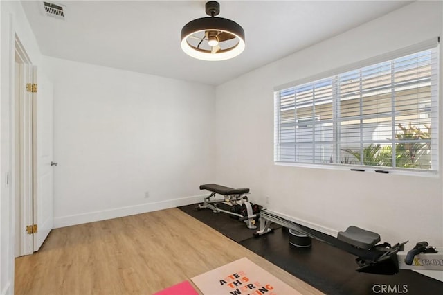 22832 Larkin St, Lake Forest, CA 92630 - workout room featuring plenty of natural light and wood finished floors