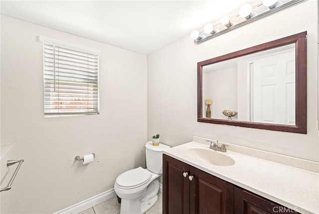 25969 Magnifica Ct, Moreno Valley, CA 92551 - half bathroom with vanity and tile patterned floors