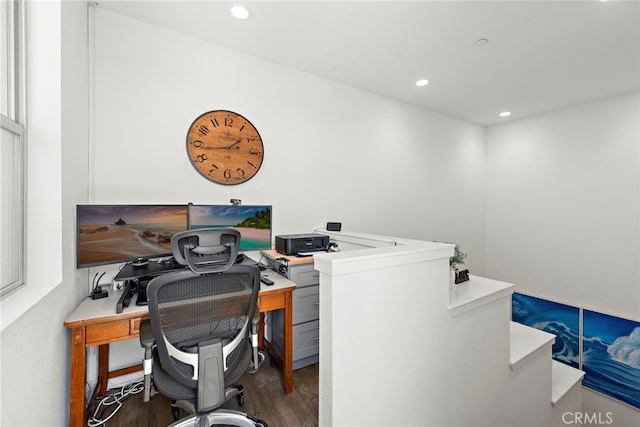 527 S Motif St, Anaheim, CA 92805 - office area with wood finished floors and recessed lighting
