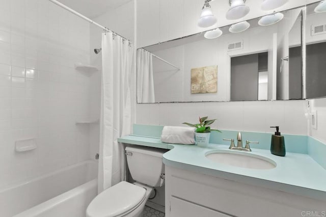 7384 Ballinger, San Diego, CA 92119 - bathroom with vanity and shower / tub combo with curtain