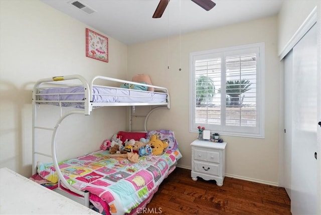 253 Kieswetter St, Colton, CA 92324 - bedroom with wood-type flooring, ceiling fan, and a closet
