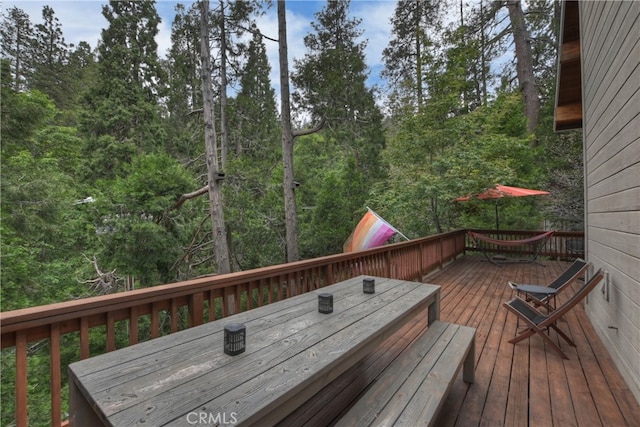 24586 Horst Dr, Crestline, CA 92325 - view of wooden terrace