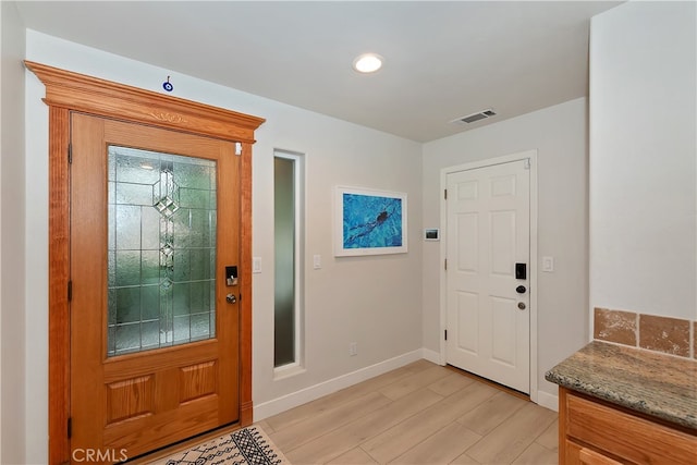 24586 Horst Dr, Crestline, CA 92325 - entrance foyer featuring light wood-style floors and recessed lighting