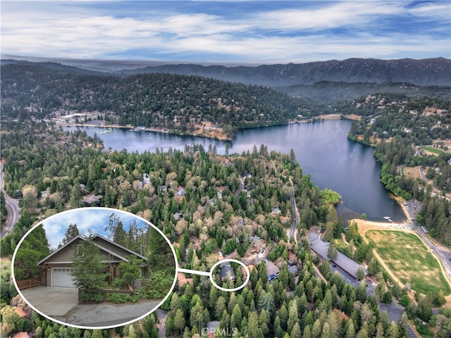 24586 Horst Dr, Crestline, CA 92325 - aerial view of a water and mountain view