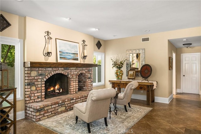 19180 Palm Vis, Yorba Linda, CA 92886 - living room featuring baseboards and a fireplace