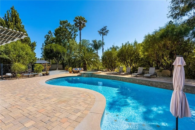 19180 Palm Vis, Yorba Linda, CA 92886 - view of pool featuring a patio and a pool with connected hot tub