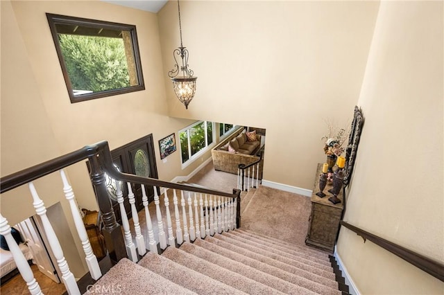 19180 Palm Vis, Yorba Linda, CA 92886 - stairway with carpet flooring and baseboards