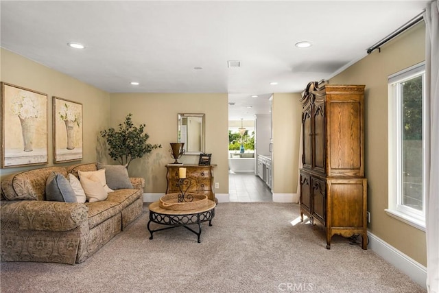 19180 Palm Vis, Yorba Linda, CA 92886 - living room with light carpet and recessed lighting