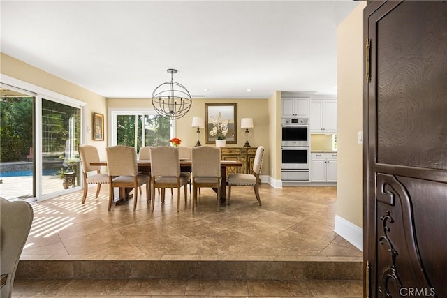 19180 Palm Vis, Yorba Linda, CA 92886 - dining area with a chandelier and recessed lighting