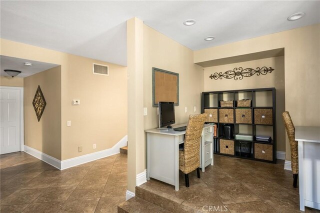 19180 Palm Vis, Yorba Linda, CA 92886 - home office featuring baseboards and recessed lighting