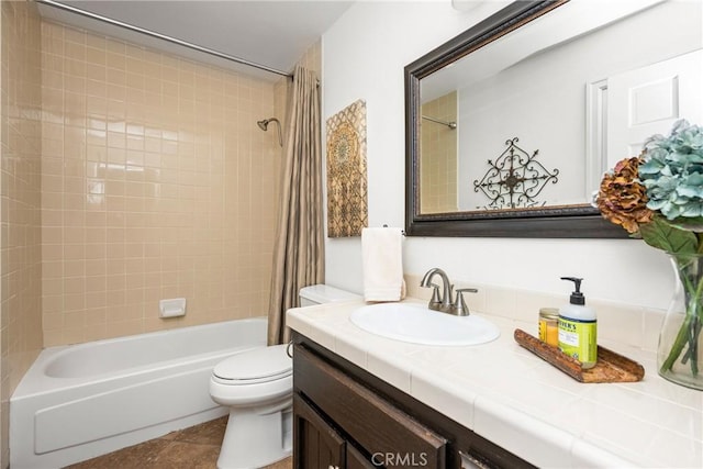 19180 Palm Vis, Yorba Linda, CA 92886 - bathroom featuring vanity, shower / bath combo, and tile patterned floors