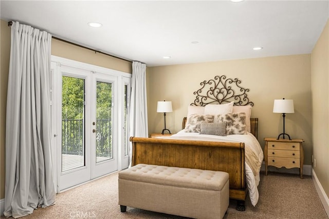19180 Palm Vis, Yorba Linda, CA 92886 - carpeted bedroom with access to exterior and recessed lighting