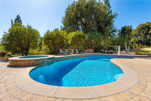 19180 Palm Vis, Yorba Linda, CA 92886 - view of pool with a patio and a pool with connected hot tub