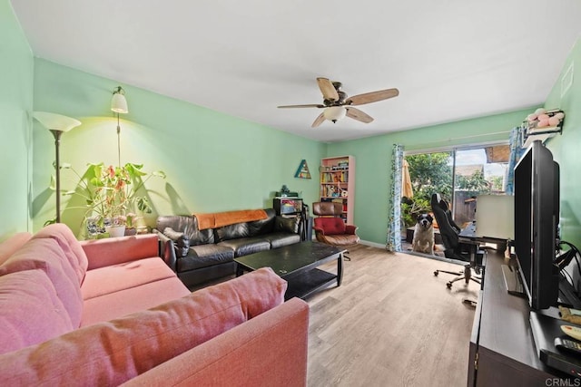 218 Holiday Way, Oceanside, CA 92057 - living area with wood finished floors and a ceiling fan