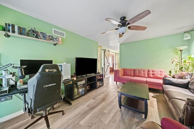 218 Holiday Way, Oceanside, CA 92057 - living room featuring wood finished floors and a ceiling fan