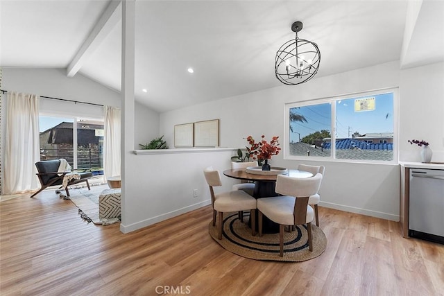 15016 Firmona Ave, Lawndale, CA 90260 - dining space featuring light wood-style floors, a chandelier, and recessed lighting