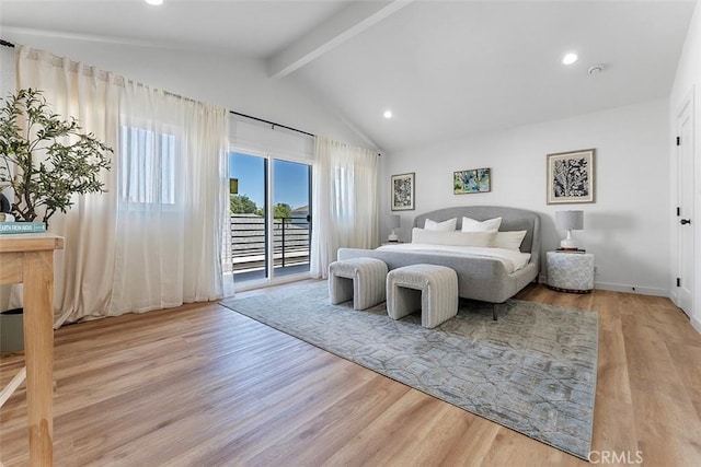 15016 Firmona Ave, Lawndale, CA 90260 - bedroom with access to exterior, wood finished floors, and recessed lighting