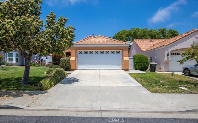 31858 Corte Priego, Temecula, CA 92592 - view of front of house with stucco siding, an attached garage, a front yard, and concrete driveway