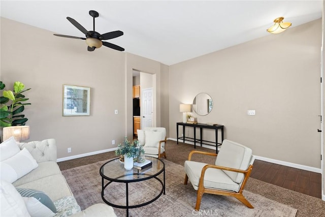 1619 Harvest Glen Dr, Chico, CA 95928 - living area with ceiling fan and wood finished floors