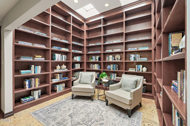 1897 Braemar Rd, Pasadena, CA 91103 - sitting room with bookshelves and recessed lighting