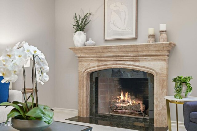 1897 Braemar Rd, Pasadena, CA 91103 - detailed view of a fireplace and baseboards