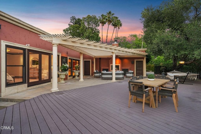 1897 Braemar Rd, Pasadena, CA 91103 - deck with a pergola, outdoor lounge area, and outdoor dining area