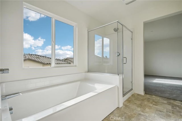 34261 Summer Ln, Yucaipa, CA 92399 - bathroom with a shower stall and a garden tub