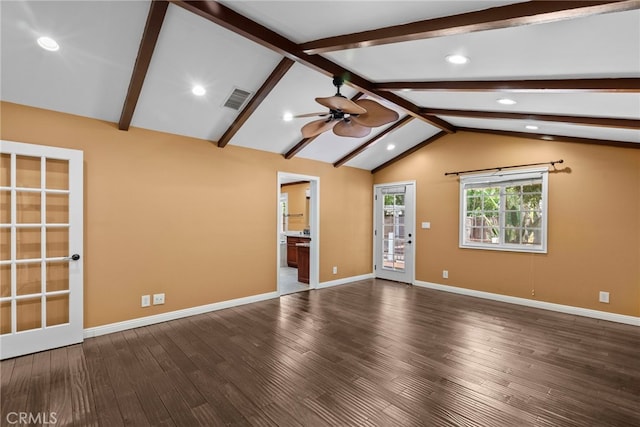 15711 Hiawatha St, Granada Hills, CA 91344 - unfurnished living room featuring a ceiling fan, wood finished floors, and recessed lighting