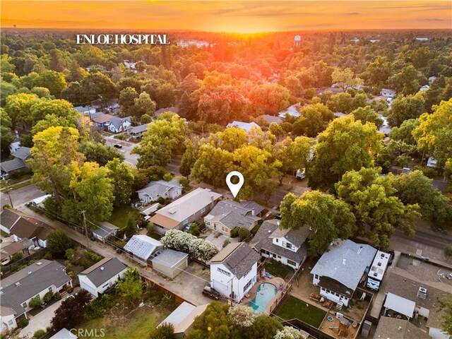 375 E 1st Ave, Chico, CA 95926 - aerial view at dusk of a residential view