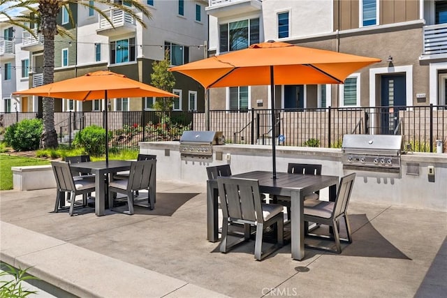 27636 S Evergreen Pl, San Pedro, CA 90732 - view of patio featuring outdoor dining area and an outdoor kitchen