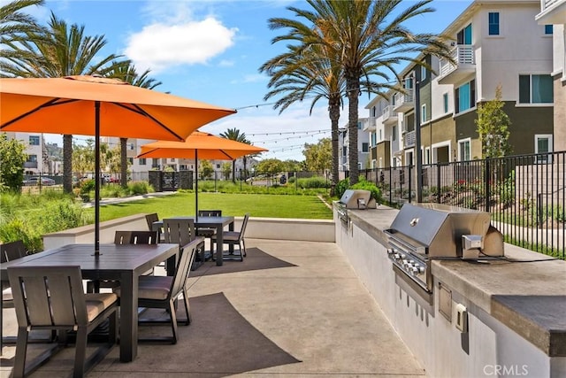 27636 S Evergreen Pl, San Pedro, CA 90732 - view of patio / terrace with outdoor dining space, area for grilling, and a residential view