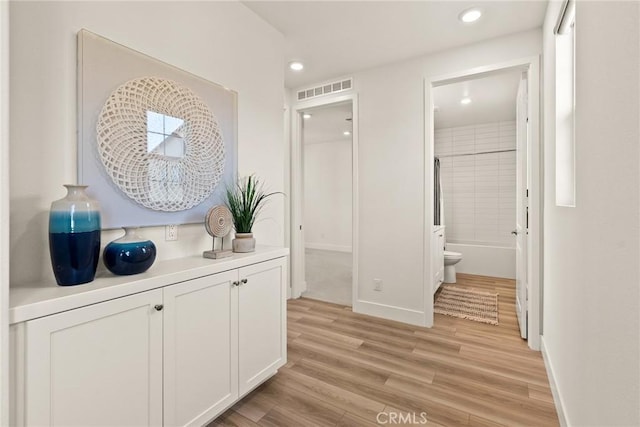 27636 S Evergreen Pl, San Pedro, CA 90732 - hallway featuring light wood-style floors and recessed lighting