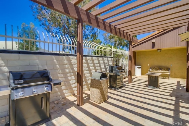 3454 Castle Glen Dr Unit 115, San Diego, CA 92123 - view of patio featuring a grill and a pergola