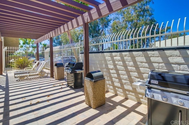 3454 Castle Glen Dr Unit 115, San Diego, CA 92123 - view of patio / terrace with grilling area and a pergola