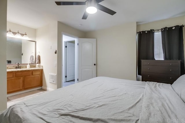 3454 Castle Glen Dr Unit 115, San Diego, CA 92123 - bedroom featuring ensuite bath and ceiling fan