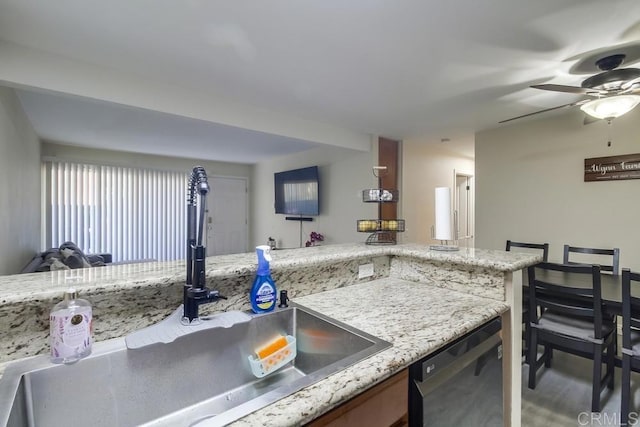 3454 Castle Glen Dr Unit 115, San Diego, CA 92123 - kitchen with dishwasher and a ceiling fan