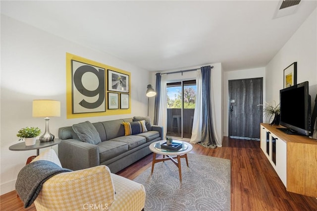 2825 N Los Felices Rd Unit 211, Palm Springs, CA 92262 - living area with dark wood finished floors