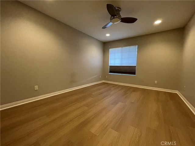 21520 Burbank Blvd Unit 116, Woodland Hills, CA 91367 - empty room featuring wood finished floors, ceiling fan, and recessed lighting