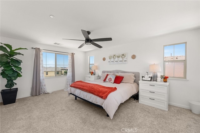 5756 Quicksilver Way, Banning, CA 92220 - bedroom with light colored carpet and ceiling fan