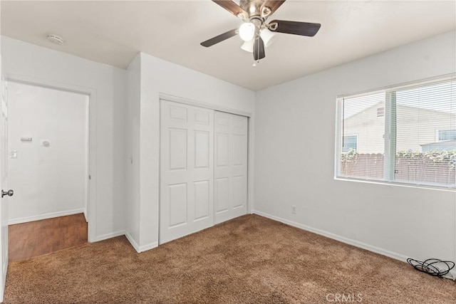 5609 Beach St, Jurupa Valley, CA 92509 - unfurnished bedroom featuring carpet flooring, a closet, and ceiling fan