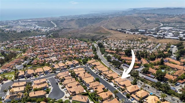 1213 Via Visalia, San Clemente, CA 92672 - aerial view of property's location featuring a mountain backdrop and nearby suburban area