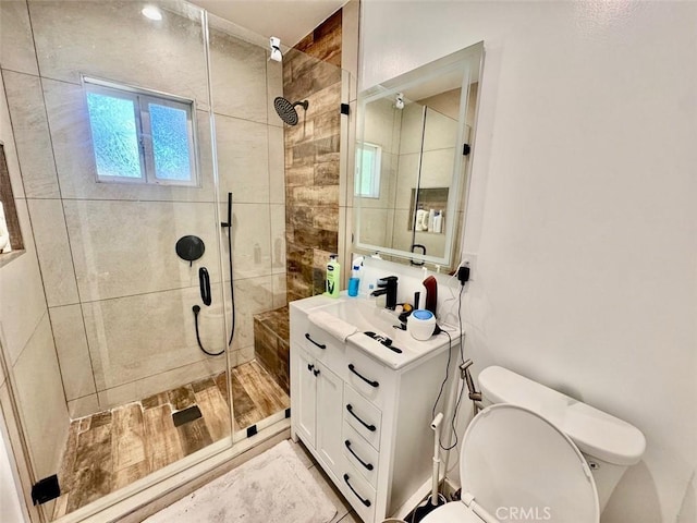 4126 Toland Way, Los Angeles, CA 90065 - bathroom with a stall shower, vanity, and healthy amount of natural light