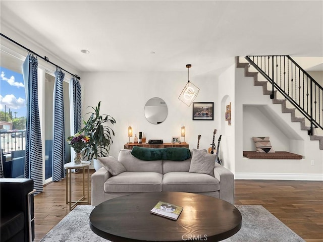 5753 White Oak Ave Unit 3, Encino, CA 91316 - living room with wood finished floors and stairway
