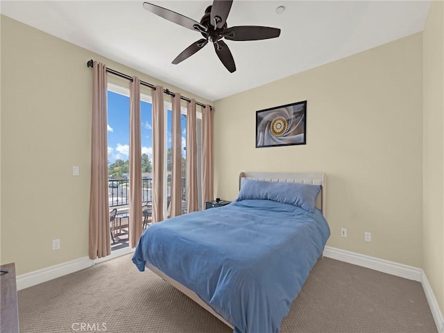 5753 White Oak Ave Unit 3, Encino, CA 91316 - carpeted bedroom featuring access to outside and ceiling fan